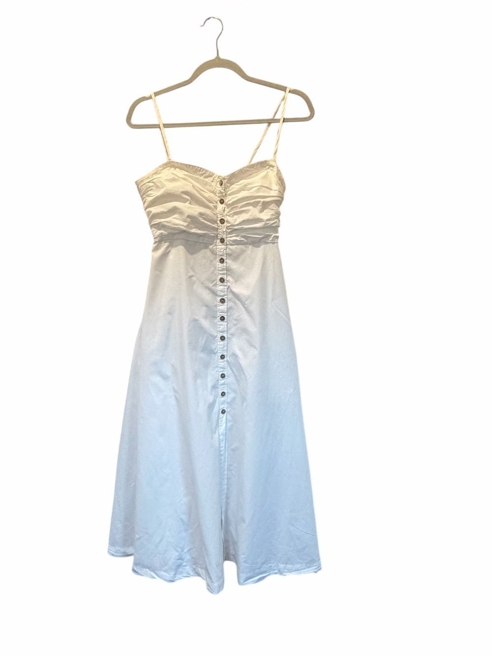 Free People White Button-Front Corset Bodice Maxi Dress Summer Boho Size S